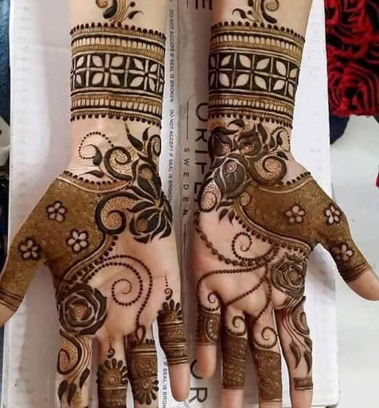 simple mehndi design for left hand