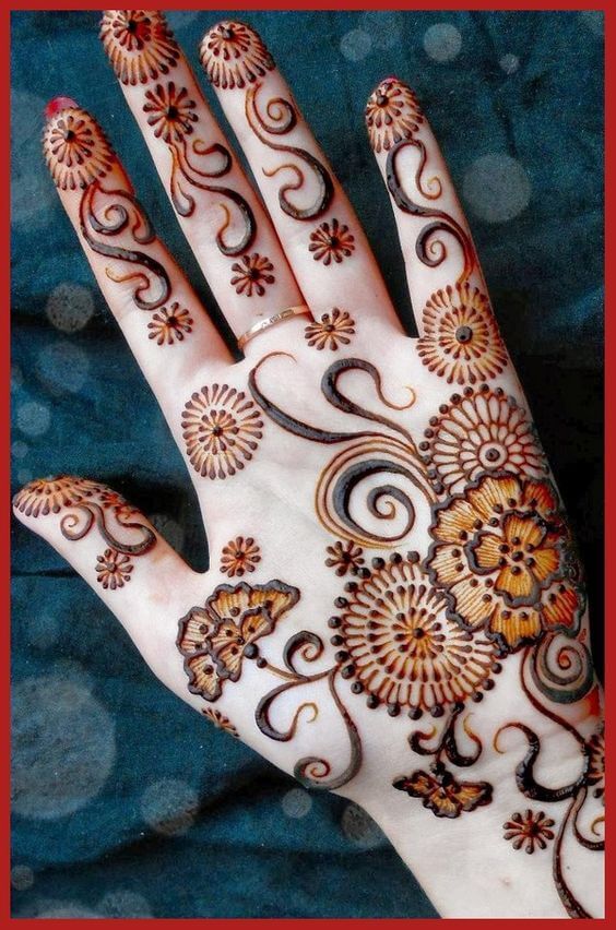 Simple Mehndi Design For Left Hand Wedding Bels